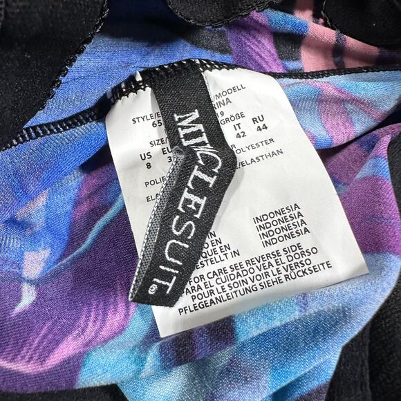 Miraclesuit NWT Marina Tankini Top Framboise Pink Palm Size 8 Underwire Bra - Picture 7 of 10